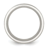 Chisel Stainless Steel Polished with Wood Inlay Deer Design 8mm Band